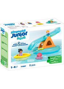 Playmobil® Konstruktions-Spielset »Badeinsel mit Wasserrutsche (71687), JUNIOR«, (8 St.), Made in Europe