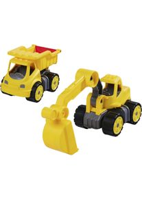 BIG Spielzeug-Baumaschine »Power-Worker Mini«, (Set, bestehend aus Kipper und Bagger), Sandspielzeug, Made in Germany