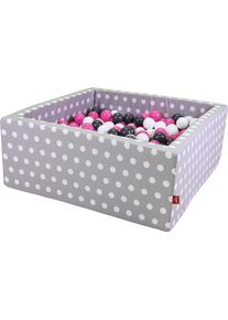 KNORRTOYS® Bällebad »Soft, Grey White Dots«, eckig mit 100 Bällen creme/Grey/rose; Made in Europe