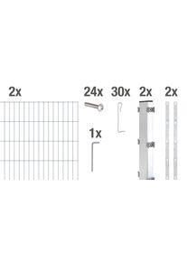 Alberts Gabionenzaun »Gabionen-Grundset Step²«, feuerverzinkt, Höhe: 100 und 180cm, Breite: 2m, zum Einbetonieren