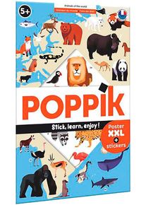 POPPIK Kreativset »Sticker Lernposter, Tiere der Welt«