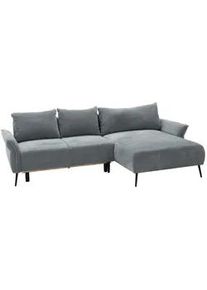 CARRYHOME Ecksofa , Grau , Textil , Füllung: Schaumstoffflocken , Ottomane rechts, L-Form , 255x164 cm , Made in Eu , Liegefunktion, Schlafen auf Sitzhöhe, Rücken echt , Wohnzimmer, Sofas & Couches, Wohnlandschaften, Ecksofas