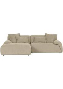 CARRYHOME Ecksofa , Beige , Textil , Füllung: Polyetherschaumkern,Polyetherschaumkern , Ottomane links, L-Form , 274x174 cm , Stoffauswahl, Rücken echt , Wohnzimmer, Sofas & Couches, Wohnlandschaften, Ecksofas