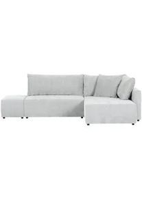 CARRYHOME Ecksofa , Hellgrau , Textil , Füllung: Polyetherschaumkern,Polyetherschaumkern , Ottomane rechts, seitenverkehrt montierbar, L-Form , 295x200 cm , Liegefunktion, Rücken echt , Wohnzimmer, Sofas & Couches, Wohnlandschaften, Ecksofas mit Schlaffunktion