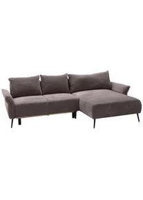 CARRYHOME Ecksofa , Braun , Textil , Füllung: Schaumstoffflocken , Ottomane rechts, L-Form , 255x164 cm , Made in Eu , Liegefunktion, Schlafen auf Sitzhöhe, Rücken echt , Wohnzimmer, Sofas & Couches, Wohnlandschaften, Ecksofas