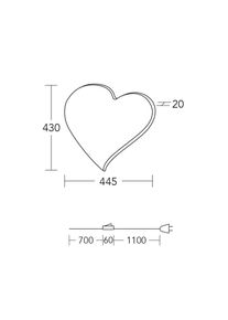 HerzBlut LED-Wandleuchte Herz midi, 43 cm, Holz, Stecker