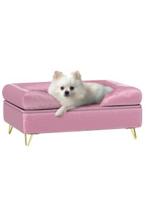 PawHut Cat Sofa Pet Couch w/ Removable Backrest, Soft Cushion, Washable Cover, for Small and Medium Sized Dogs, Pink | Aosom Ireland