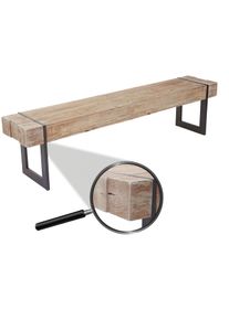 Sitzbank HWC-A15, Esszimmerbank Bank, Tanne Holz rustikal massiv MVG-zertifiziert ~ naturfarben 195cm
