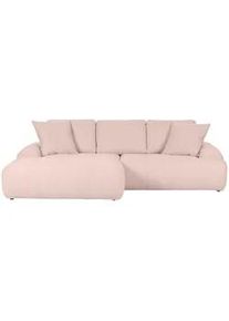 CARRYHOME Ecksofa , Rosa , Textil , Füllung: Polyetherschaumkern,Polyetherschaumkern , Ottomane rechts, L-Form , 286x195 cm , Stoffauswahl, seitenverkehrt erhältlich, Rücken echt , Wohnzimmer, Sofas & Couches, Wohnlandschaften, Ecksofas