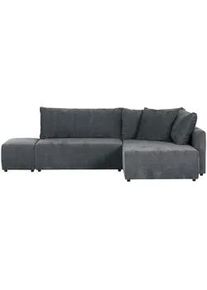 CARRYHOME Ecksofa , Dunkelgrau , Textil , Füllung: Polyetherschaumkern,Polyetherschaumkern , Ottomane rechts, seitenverkehrt montierbar, L-Form , 295x200 cm , Liegefunktion, Rücken echt , Wohnzimmer, Sofas & Couches, Wohnlandschaften, Ecksofas mit Schlaffunktion