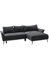 CARRYHOME Ecksofa , Schwarz , Textil , Füllung: Schaumstoffflocken , Ottomane rechts, L-Form , 255x164 cm , Made in Eu , Liegefunktion, Schlafen auf Sitzhöhe, Rücken echt , Wohnzimmer, Sofas & Couches, Wohnlandschaften, Ecksofas