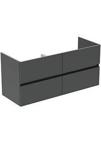 Ideal Standard Eurovit Plus Möbelwaschtisch-Paket R0577TI Grau glänzend lackiert, 121,5x45,5x56,5cm, je 1 Hahnloch