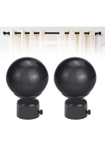 Shining House - 2 pcs Embout de Tringle en Fer 28 mm Rond Embouts de Tringle à Rideaux Antirouille Rideaux Pole Finial Durable Anti-décoloration avec