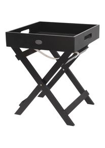 Well Home Plateau de service en bois avec pieds pliants noir 30x30x36cm