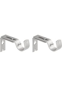 Support mural réglable pour tringle à rideau, Lot de 2, Nickel