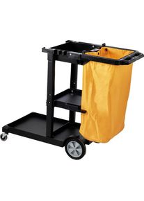 Mophorn - Chariot de nettoyage , chariot de conciergerie commercial a 3 etageres, chariot de menage en plastique deune capacite de 200 lb avec sac en