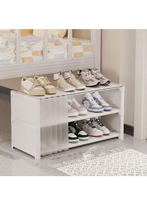 Banc à chaussures, organisateur de chaussures à 3 niveaux pour le rangement sous le lit de l'entrée, étagère à chaussures, étagères à chaussures