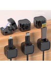 Accessoires pour cable 6Pcs Mini range-câbles pour téléphone portable, range-câbles magnétique, range-câbles de bureau (Noir)