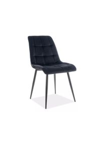 Signal Jed&aacute;lensk&aacute; stolička CHIC VELVET | čierne nohy Farba: Čierna / Bluvel 19