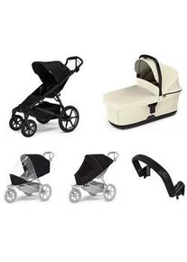 Stadt-Kinderwagen Thule Urban Glide 4-wheel Black + Bassinet Soft beige SET 5in1 - Schwarz