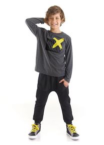 Denokids 2-delige outfit "Relax&Enjoy" antraciet - 46% | Maat: 128 |