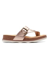 Clarks Leren teenslippers goudkleurig - 65% | Maat: 36 |