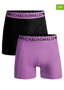 MUCHACHOMALO 2-delige set: boxershorts zwart/paars - 41% | Maat: