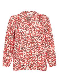 Kaffe Blouse koraalrood/crème - 48% | Maat: 44 |