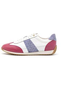 Geox Leren sneakers "Calithe" wit/paars/rood - 70% | Maat: 35 |