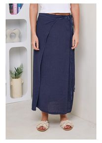 Rodier Lin Linnen rok donkerblauw - 75% | Maat: L/XL |