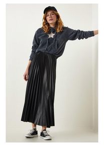 Happiness Istanbul Plissérok zwart - 52% | Maat: L/XL |