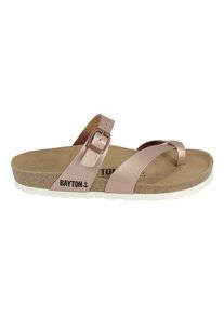BAYTON Leren teenslippers "Diane" koperkleurig - 58% | Maat: 38 |