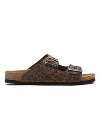 Comfortfusse Leren slippers bruin/zwart - 65% | Maat: 37 |