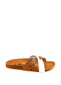 Moosefield Leren slippers wit/bruin - 61% | Maat: 39 |