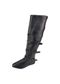 late medieval high bucket boots black 15th century