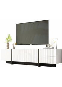 Meuble TV 190 cm avec 3 portes, 2 tiroirs