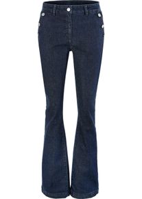Dames Bootcut jeans met sierknopen dark-blue Maat 48