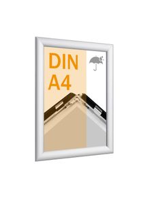 Cadre clic-clac rabattable, aluminium, A4, étanche pour l'extérieur argent
