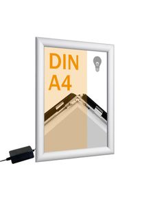 Cadre clic-clac, aluminium, A4, LED argent