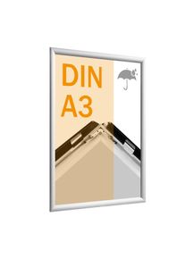Cadre clic-clac rabattable, aluminium, A3, étanche pour l'extérieur argent