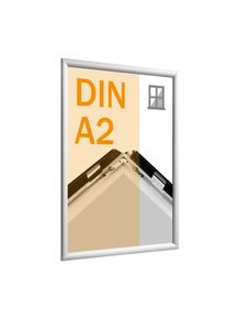 Cadre clic-clac pour vitrine, aluminium, A2, argent