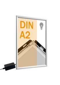Cadre clic-clac, aluminium, A2, LED argent