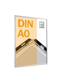 6 Unités - Cadre clic-clac pour vitrine, aluminium, A0, argent