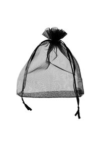 50 Organza bags with satin ribbon-drawstring black | 90 x 120 mm