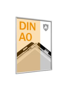 9 Fire protection snap frame A0 without cover sheet, 4 dowels and screws | silver, aluminium