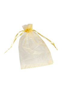 50 Organza bags with satin ribbon-drawstring gold | 150 x 200 mm