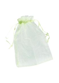 50 Organza bags with satin ribbon-drawstring light green | 150 x 200 mm