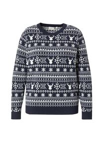 Only Carmakoma Sweter 'CARXMAS WINTER' dla kobiet granatowy / biały Rozmiar S