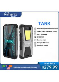 Unihertz TANK Rugged Night Vision Smartphone, Cell Phone, Mobile Phone, 22000 mAh, 8GB, 256GB, 108M Camera, 66W PD, Helio G99