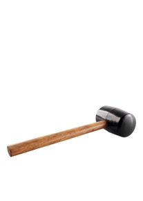 1 Rubber mallet with wooden handle, head 70 mm, 740 g, wood|rubber, black|wood look